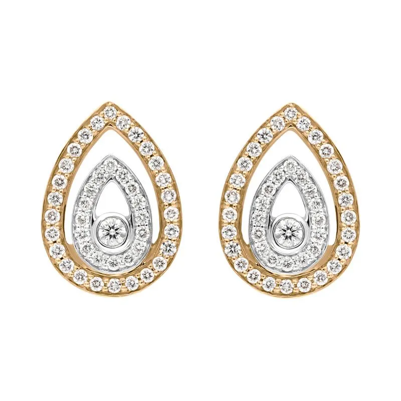 Ponte Vecchio Jewellery Ponte Vecchio 18ct Rose Gold 0.55ct Diamond Pear Earrings D