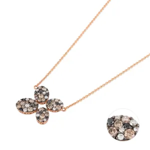 Ponte Vecchio Jewellery Ponte Vecchio 18ct Rose Gold 0.82ct Coloured Diamond Pave Necklace