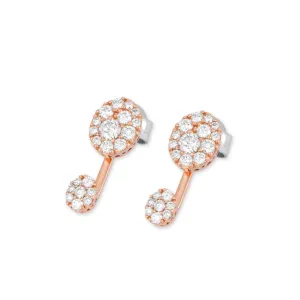 Ponte Vecchio Jewellery Ponte Vecchio 18ct Rose Gold 0.87ct Diamond Drop Stud Earrings