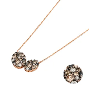 Ponte Vecchio Jewellery Ponte Vecchio 18ct Rose Gold 1.27ct Coloured Diamond Pave Necklace