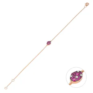 Ponte Vecchio Jewellery Ponte Vecchio 18ct Rose Gold Ruby Diamond Chain Bracelet