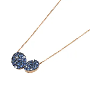 Ponte Vecchio Jewellery Ponte Vecchio 18ct Rose Gold Sapphire Diamond Pave Necklace