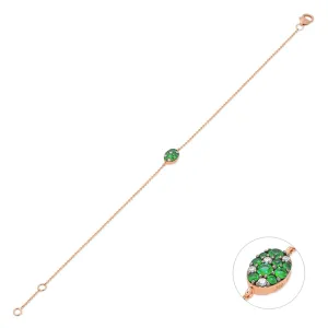 Ponte Vecchio Jewellery Ponte Vecchio 18ct Rose Gold Tsavorite Diamond Chain Bracelet