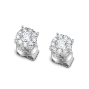 Ponte Vecchio Jewellery Ponte Vecchio Artemide 18ct White Gold 0.58ct Diamond Cluster Stud Earrings