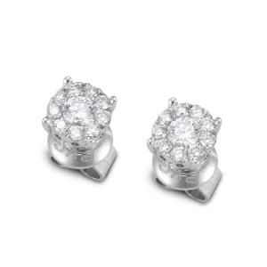 Ponte Vecchio Jewellery Ponte Vecchio Artemide 18ct White Gold 0.86ct Diamond Cluster Stud Earrings