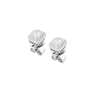 Ponte Vecchio Jewellery Ponte Vecchio Benvenuto 18ct White Gold 0.50ct Diamond Cushion Cut Stud Earrings