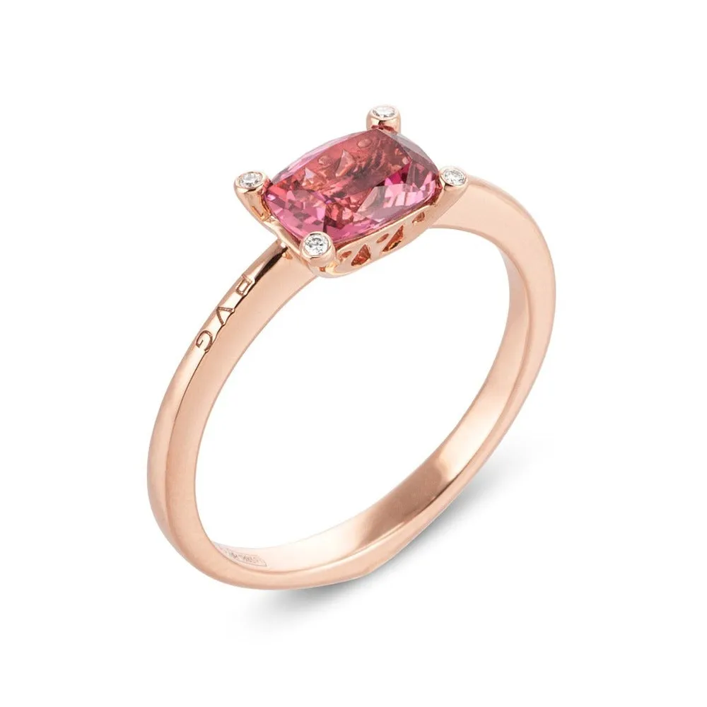 Ponte Vecchio Jewellery Ponte Vecchio Iris 18ct Rose Gold 0.90ct Pink Tourmaline Diamond Ring