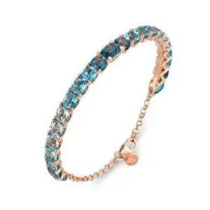 Ponte Vecchio Jewellery Ponte Vecchio Iris 18ct Rose Gold 16.00ct Blue Topaz Diamond Bracelet