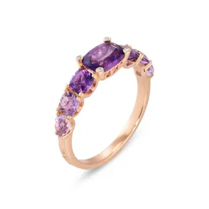 Ponte Vecchio Jewellery Ponte Vecchio Iris 18ct Rose Gold 2.00ct Amethyst Diamond Ring