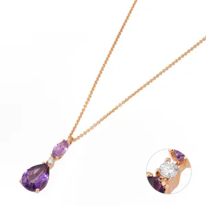 Ponte Vecchio Jewellery Ponte Vecchio Iris 18ct Rose Gold 2.03ct Amethyst Diamond Necklace