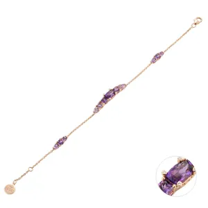 Ponte Vecchio Jewellery Ponte Vecchio Iris 18ct Rose Gold 2.88ct Amethyst Diamond Chain Bracelet