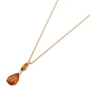 Ponte Vecchio Jewellery Ponte Vecchio Iris 18ct Rose Gold Citrine Diamond Necklace