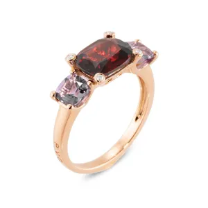 Ponte Vecchio Jewellery Ponte Vecchio Iris 18ct Rose Gold Garnet Amethyst Diamond Ring