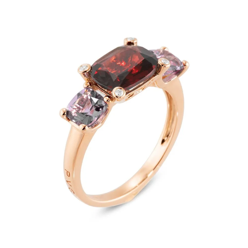Ponte Vecchio Jewellery Ponte Vecchio Iris 18ct Rose Gold Garnet Amethyst Diamond Ring