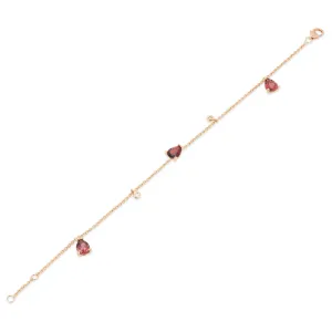 Ponte Vecchio Jewellery Ponte Vecchio Iris 18ct Rose Gold Garnet Tourmaline Diamond Chain Bracelet