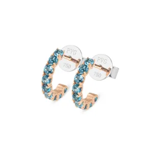 Ponte Vecchio Jewellery Ponte Vecchio Iris 18ct Rose Gold London Blue Topaz Hoop Earrings