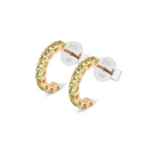 Ponte Vecchio Jewellery Ponte Vecchio Iris 18ct Rose Gold Peridot Hoop Earrings
