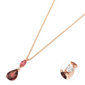 Ponte Vecchio Jewellery Ponte Vecchio Iris 18ct Rose Gold Tourmaline Garnet Diamond Necklace