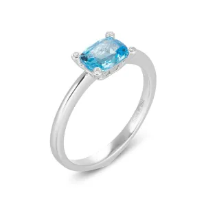 Ponte Vecchio Jewellery Ponte Vecchio Iris 18ct White Gold 1.03ct Blue Topaz Diamond Ring