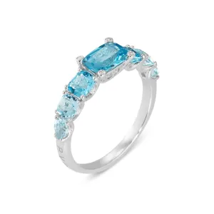 Ponte Vecchio Jewellery Ponte Vecchio Iris 18ct White Gold 2.50ct Sky Topaz Diamond Ring