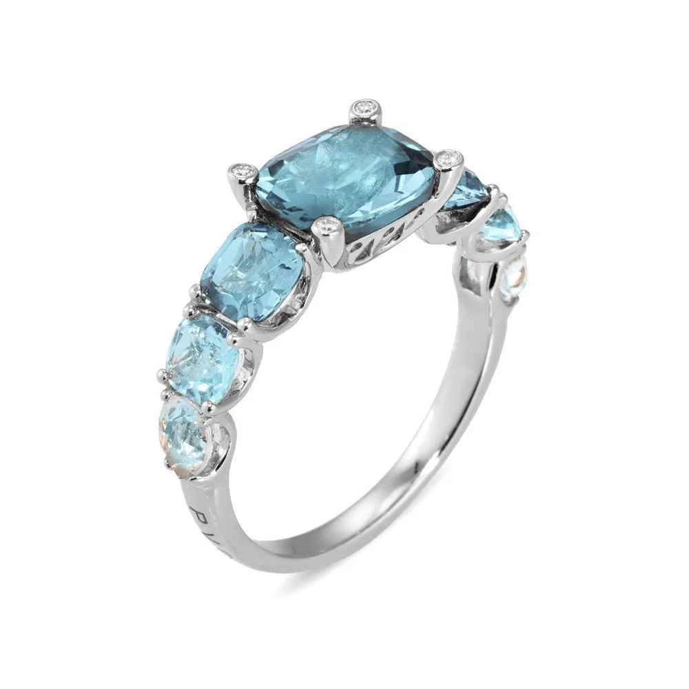 Ponte Vecchio Jewellery Ponte Vecchio Iris 18ct White Gold Sky Blue Topaz Diamond Ring