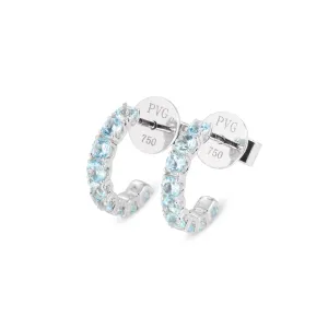 Ponte Vecchio Jewellery Ponte Vecchio Iris 18ct White Gold Sky Topaz Hoop Earrings