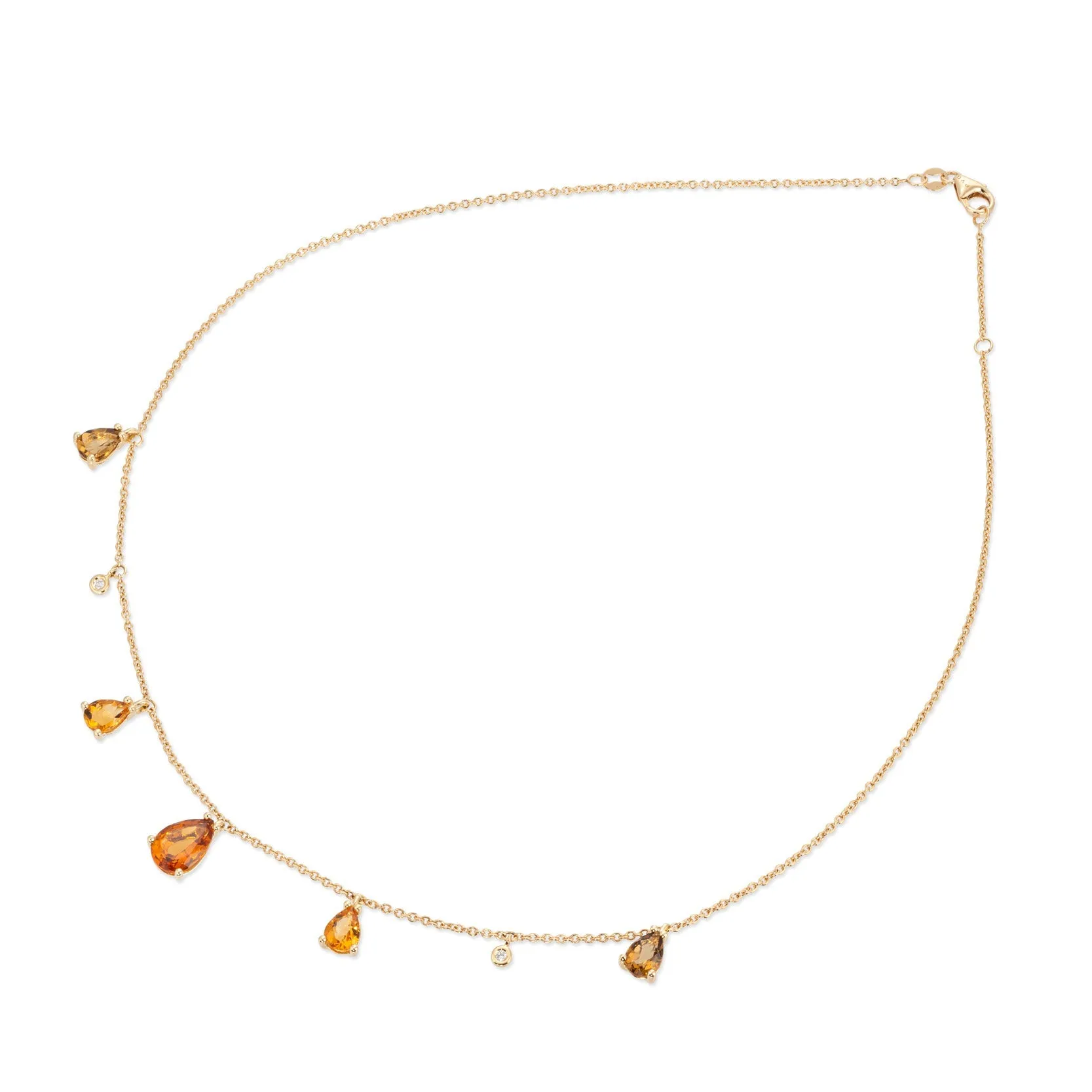 Ponte Vecchio Jewellery Ponte Vecchio Iris 18ct Yellow Gold Citrine Diamond Chain Necklace
