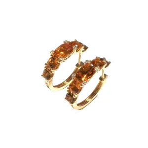 Ponte Vecchio Jewellery Ponte Vecchio Iris 18ct Yellow Gold Citrine Diamond Hoop Earrings