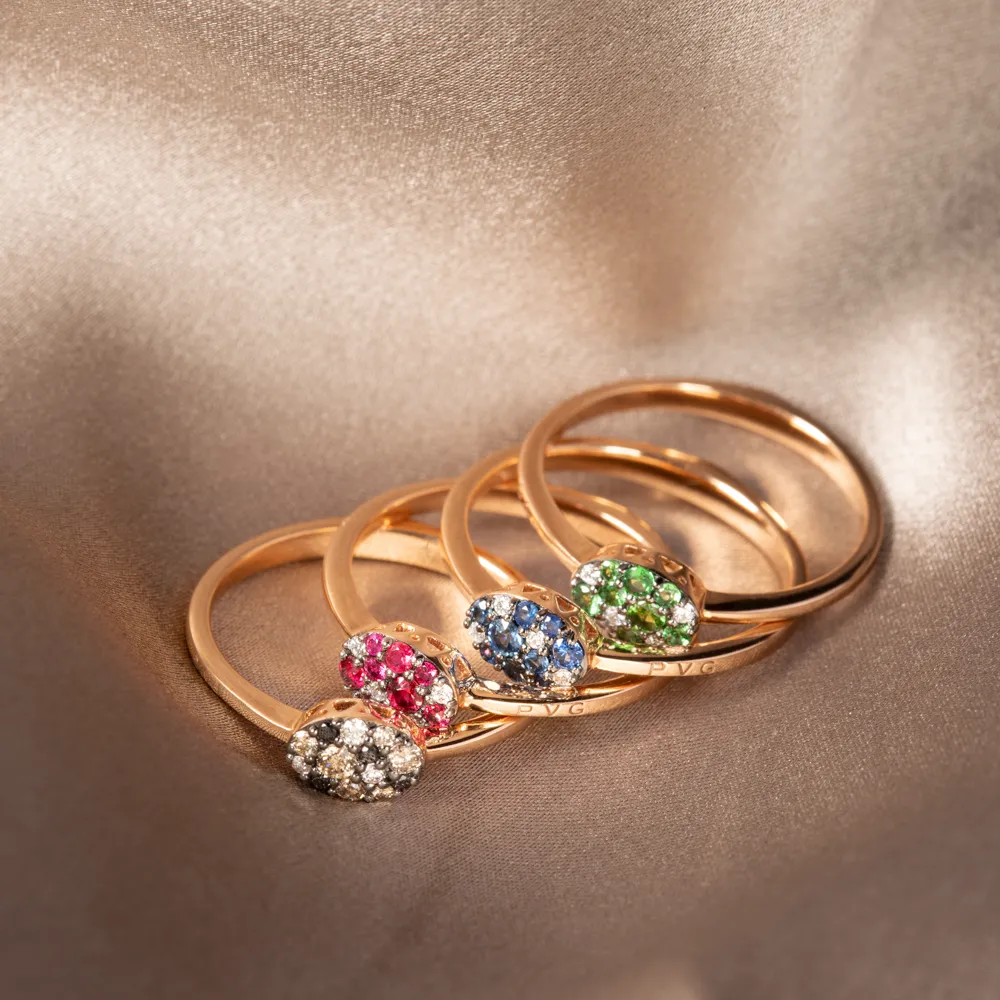 Ponte Vecchio Jewellery Ponte Vecchio Pitti 18ct Rose Gold 0.15ct Diamond Oval Ring