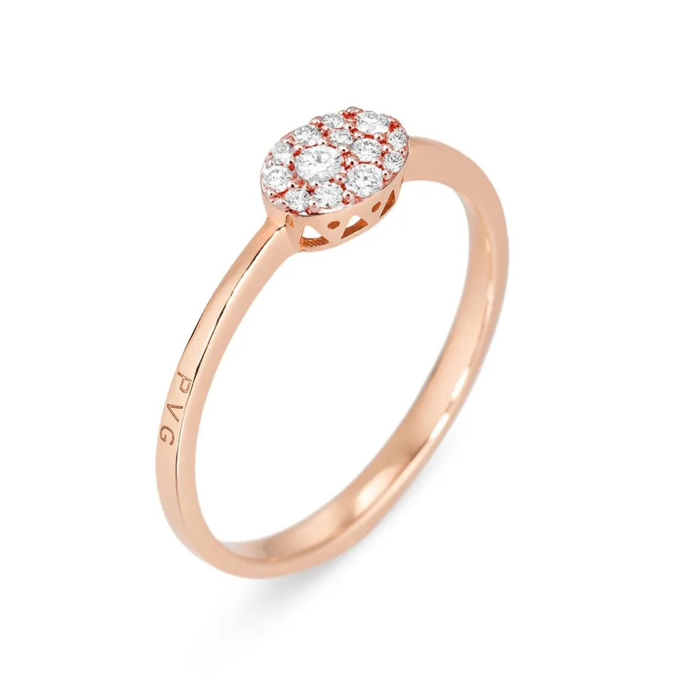 Ponte Vecchio Jewellery Ponte Vecchio Pitti 18ct Rose Gold 0.15ct Diamond Oval Ring