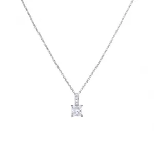 Princess Cut Cubic Zirconia Pendant With Pave Bale Pendant P4915 Diamonfire Jewellery