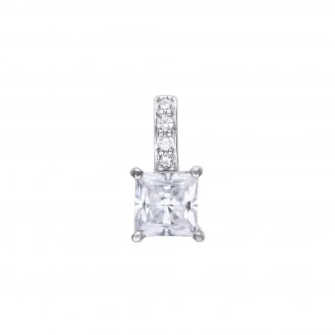 Princess Cut Cubic Zirconia Pendant With Pave Bale Pendant P4915 Diamonfire Jewellery