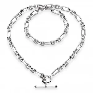 Revival Astoria Figaro 18" Chain T-Bar Necklace 90437RP Kit Heath Jewelry And Accessories