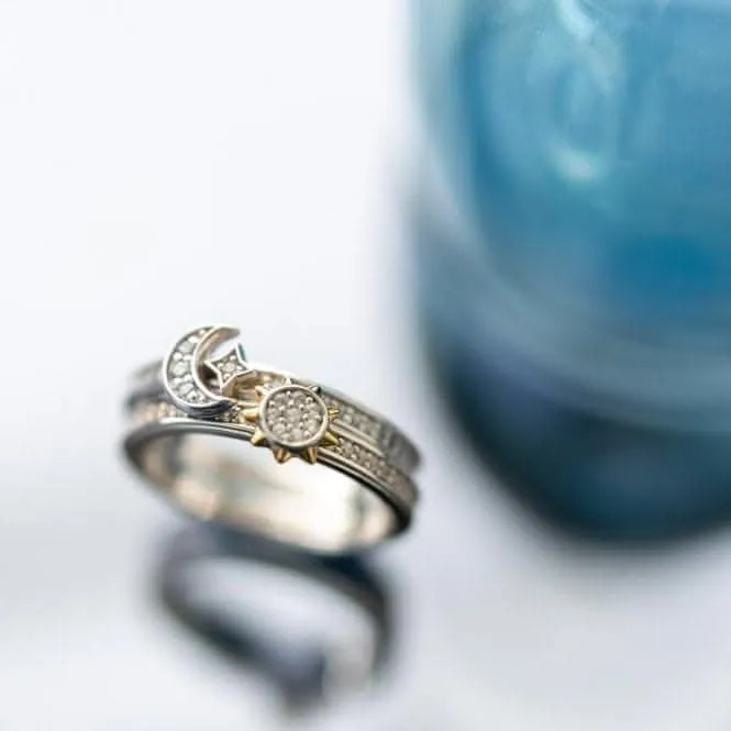 Revival Céleste Zirconia Rhodium/Gold Plated Duo Stacking Rings 10494CZ Kit Heath Jewelry And Accessories
