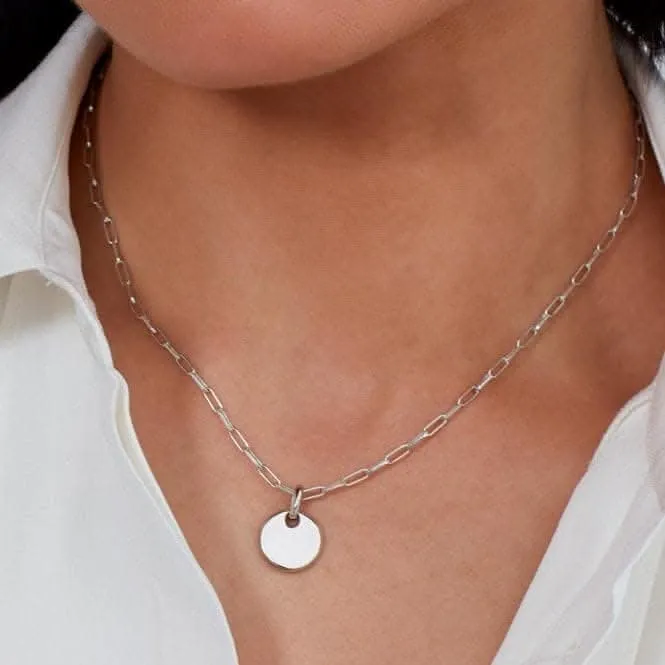 Revival Eclipse Rhodium Plated Disc Paperclip Chain 17" Necklace 90440RP Kit Heath Jewelry And Accessories
