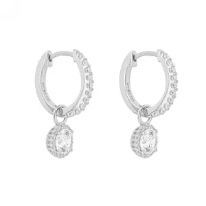 Round Zirconia Assembled Pave Detail Hoop Earrings E6198 Diamonfire Jewellery