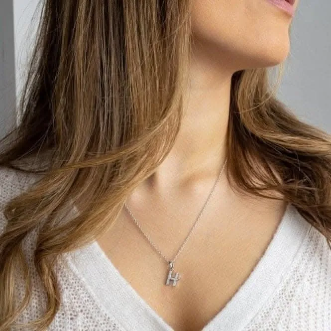 Signature Skript Capital H 18" Necklace 9198RPH Kit Heath Jewelry And Accessories
