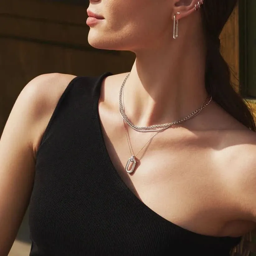 Silver Rolo Chain Necklace N062-04H Ania Haie Jewellery