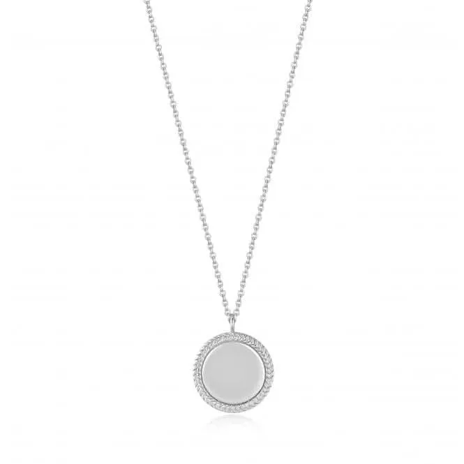 Silver Rope Disc Necklace N036-03H Ania Haie Jewellery