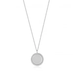 Silver Rope Disc Necklace N036-03H Ania Haie Jewellery