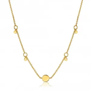 Silver Shiny Gold Plated Geometry Drop Discs Necklace N005-03G Ania Haie Jewellery