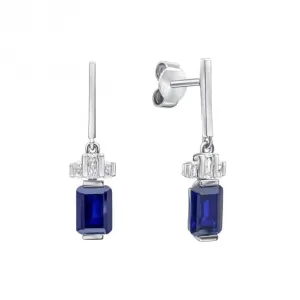 Sterling Silver Blue and Clear Cubic Zirconia Earrings E6409 Diamonfire Jewellery