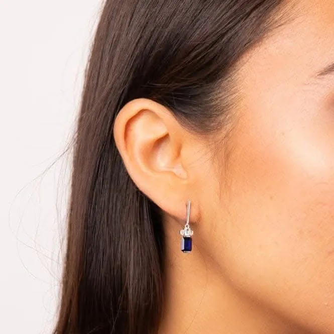 Sterling Silver Blue and Clear Cubic Zirconia Earrings E6409 Diamonfire Jewellery