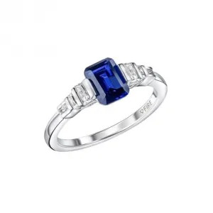 Sterling Silver Blue and Clear Cubic Zirconia Ring R3871 Diamonfire Jewellery