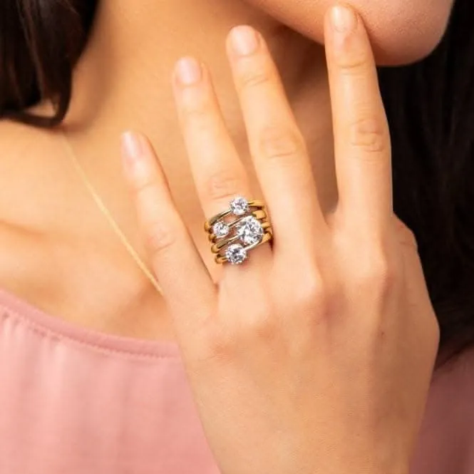 Sterling Silver Clear Cubic Zirconia Ring R3866 Diamonfire Jewellery