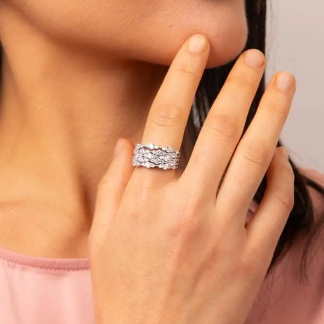 Sterling Silver Clear Cubic Zirconia Ring R3873 Diamonfire Jewellery