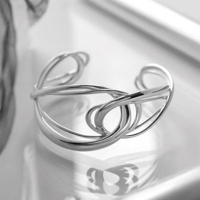 Sterling Silver Infinity Grande Cuff Bangle 71163RP Kit Heath Jewelry And Accessories
