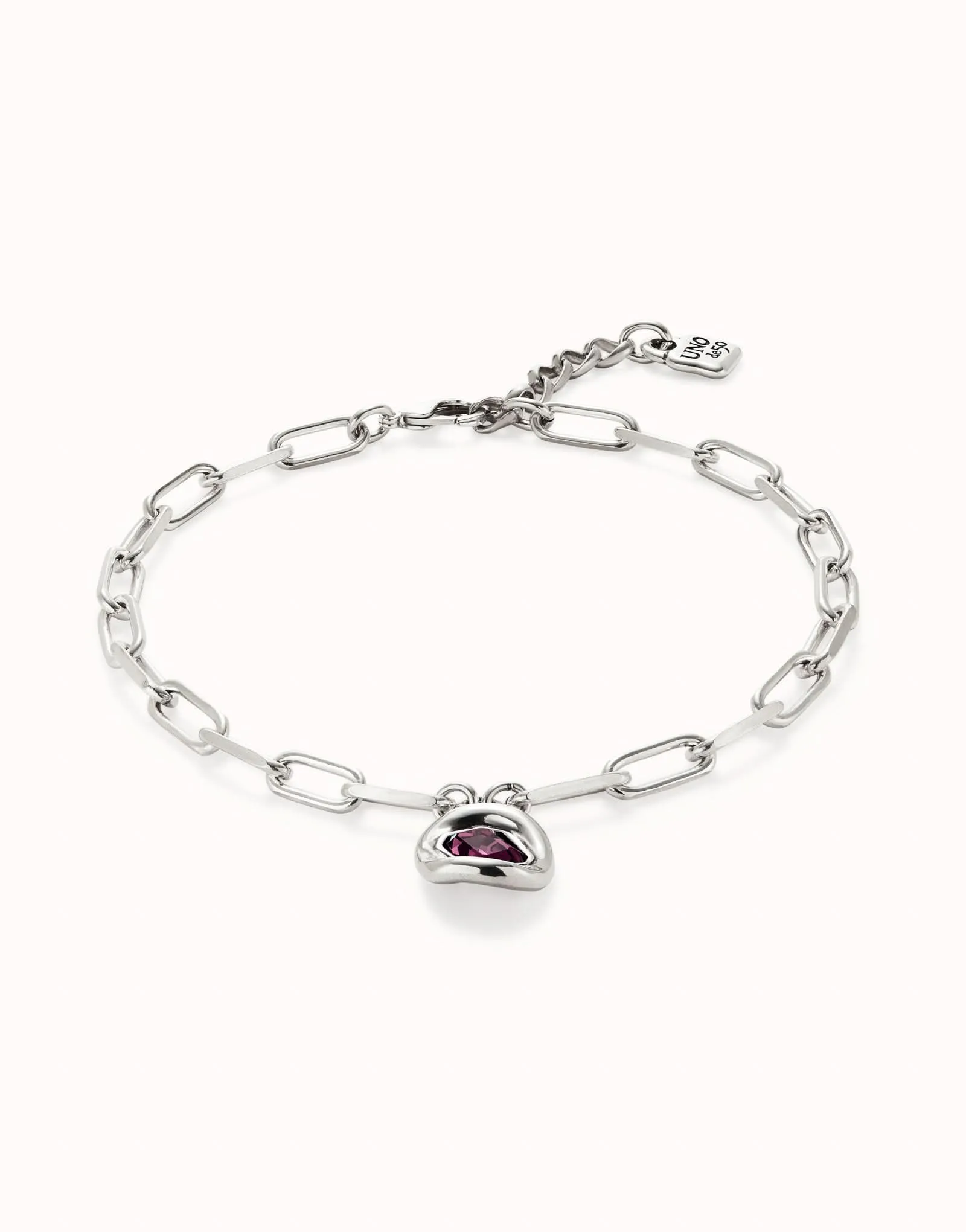 Sterling Silver Plated Faceted Crystal Pink Necklace COL1945RSAMTL Unode50 Jewelry And Accessories