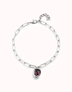 Sterling Silver Plated Faceted Crystal Pink Necklace COL1945RSAMTL Unode50 Jewelry And Accessories