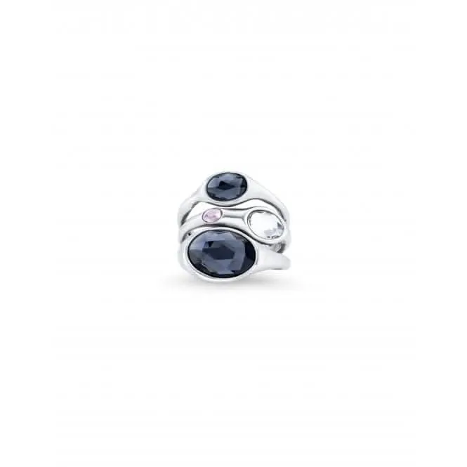 Sunshine Sterling Silver Plated Faceted Crystal White Pink Ring ANI0809MCLMTL Unode50 Jewelry And Accessories